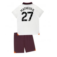 Fotballdrakt Barn Manchester City Matheus Nunes #27 Bortedraktsett 2023-24 Kortermet (+ Korte bukser)